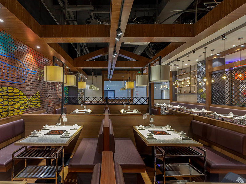 杭州現代簡約火鍋店裝修設計案例