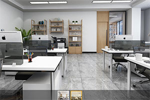 400方現(xiàn)代簡(jiǎn)約辦公室裝修設(shè)計(jì)案例全景圖