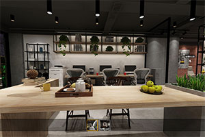 350方辦公室裝修設(shè)計全景效果圖