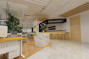 300方辦公室裝修設(shè)計全景效果圖