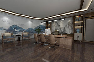 小型新中式老總辦公室裝修設計效果圖