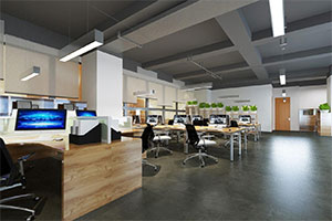 280方工業(yè)風辦公室裝修設計全景圖片