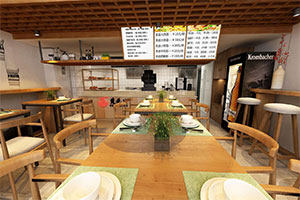 小型中式面館裝修設(shè)計全景效果圖