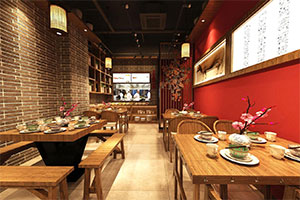 180方牛肉火鍋店裝修設計全景效果圖