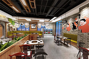 510平火鍋店裝修設(shè)計全景效果圖