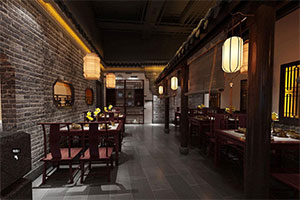 六月西湖大型復(fù)古餐飲店裝修設(shè)計案例