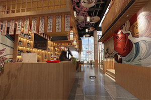 商業(yè)日式餐廳裝修設(shè)計全景案例