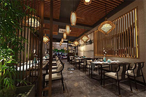 簡約現(xiàn)代大型餐廳裝修設(shè)計(jì)全景效果圖