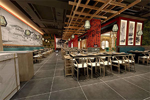 800方中式餐飲空間裝修設(shè)計(jì)全景案例