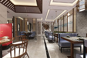 650簡約中式餐飲店裝修設(shè)計(jì)全景圖