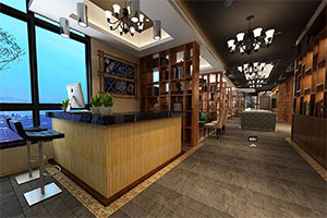 英倫風(fēng)現(xiàn)代餐飲店裝修設(shè)計(jì)全景圖